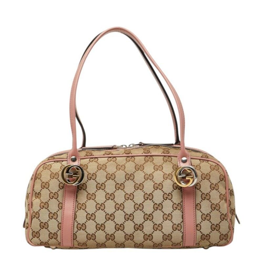 Gucci GG Canvas GG Twins Canvas Leather Handbag